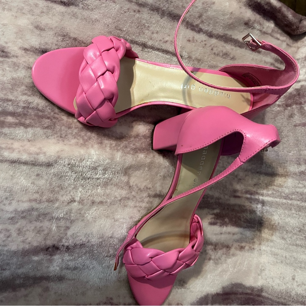 Material Girl Pink Braided Heels